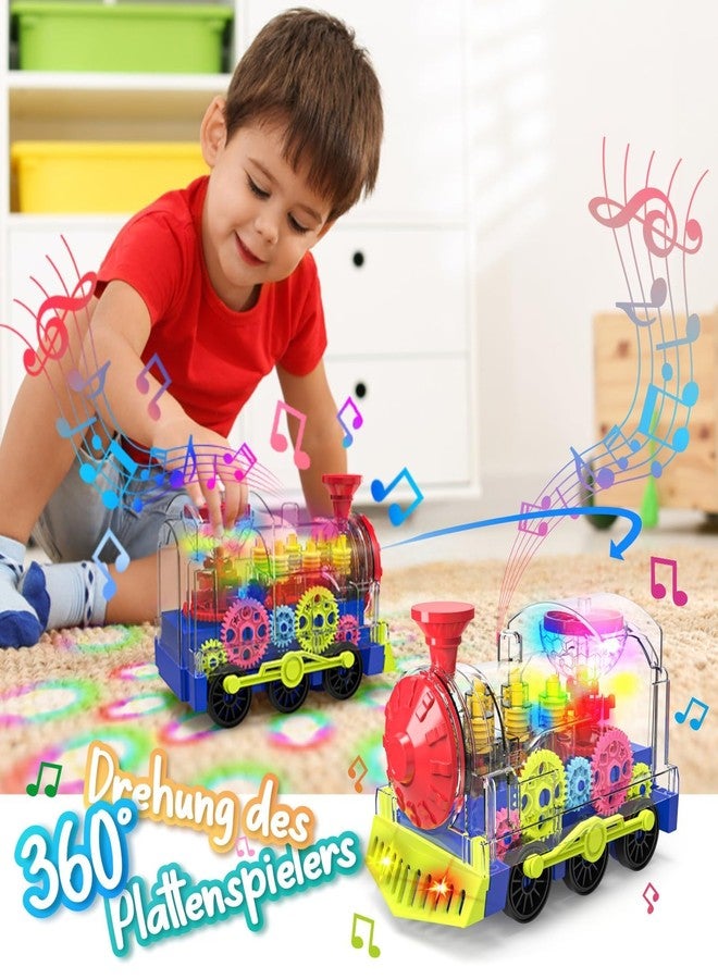 Gofimyee Light Up Train Toy for Toddlers: Transparent Gear Car Toy for Kids with Cool Light and Music Educational Crawling Toys for Baby Boys and Girls - Image 5